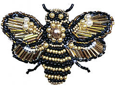 Набір для вишивки бісером, Брошка "Бджілка", 8,5х4,5 см