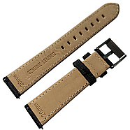 Ремінець для годинника Seiko SNZG SRPH field watch канвас+кожа (нейлон)  [ ЧОРНИЙ, 20 ММ ], фото 2