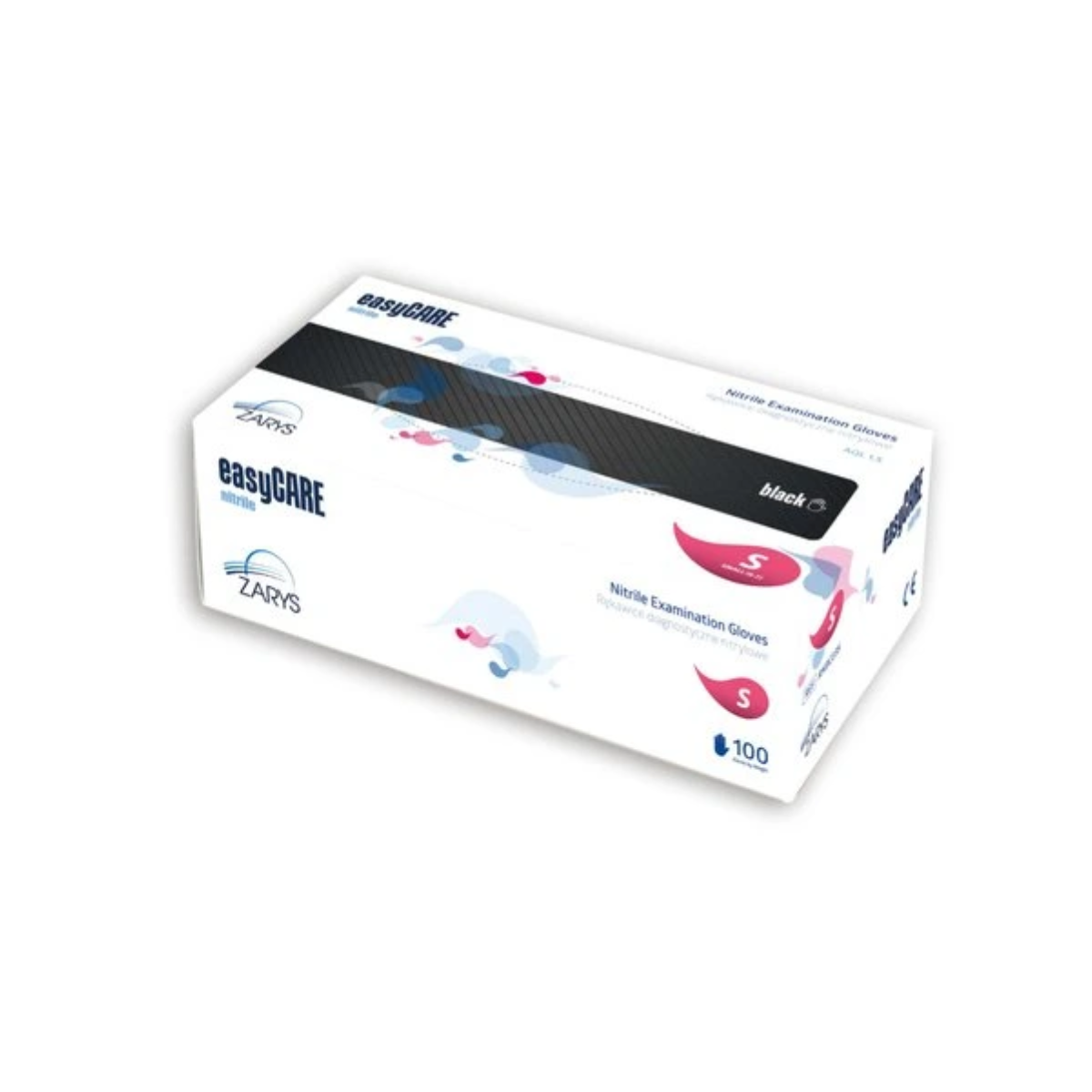 Рукавички нітрилові easyCare Black,100 шт/уп, XS, фото 1