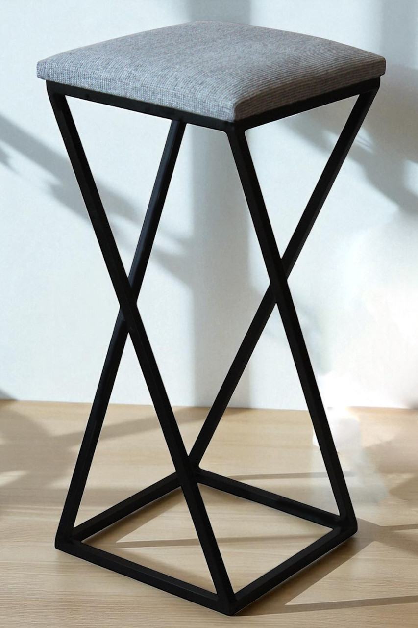 Барний табурет м'яка сидіння Вектор чорний/сірий, фото 1