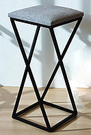 Барний табурет м'яка сидіння Вектор чорний/сірий