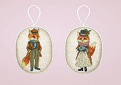 Набір для створення вишитої іграшки "Лисички", 10х13,5 см, 2 шт