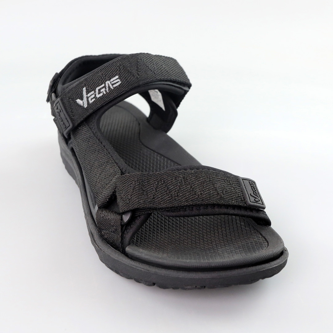 Текстильні чоловічі сандалі чорного кольору на гумовій підошві