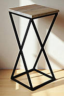 Барний табурет Лофт Вектор чорний/дуб сонома Наша Ковка