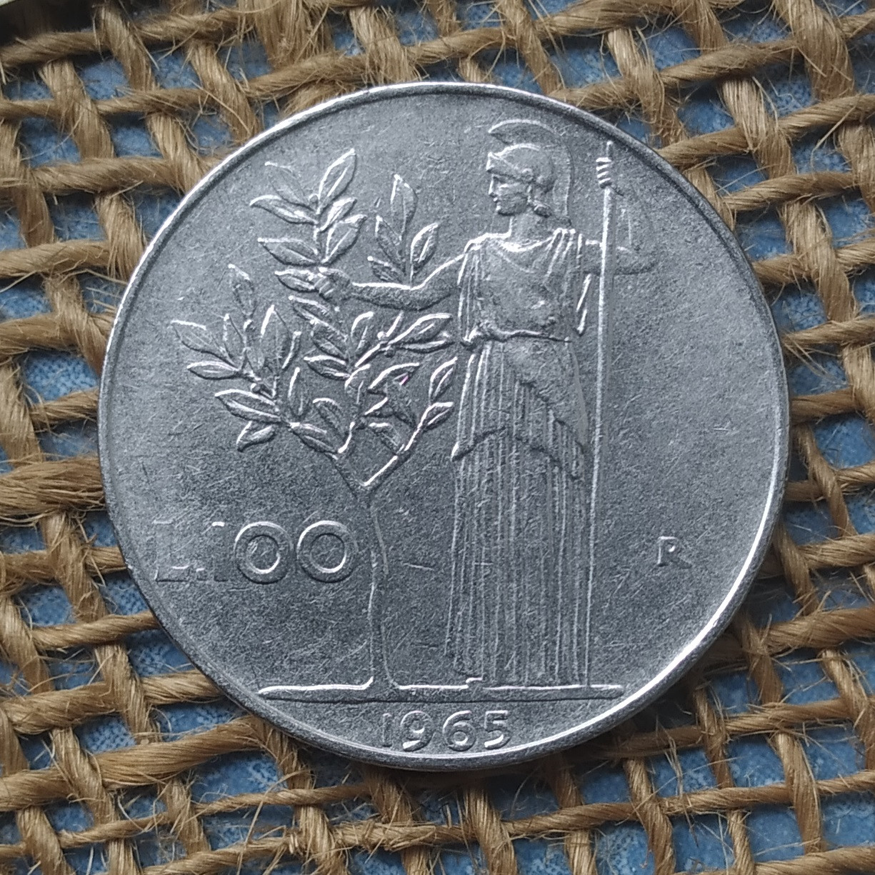 100 лiр 1965 року. Iталiя