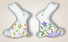 Набір для створення вишитої іграшки "Зайчики", 11х14 см, 2 шт