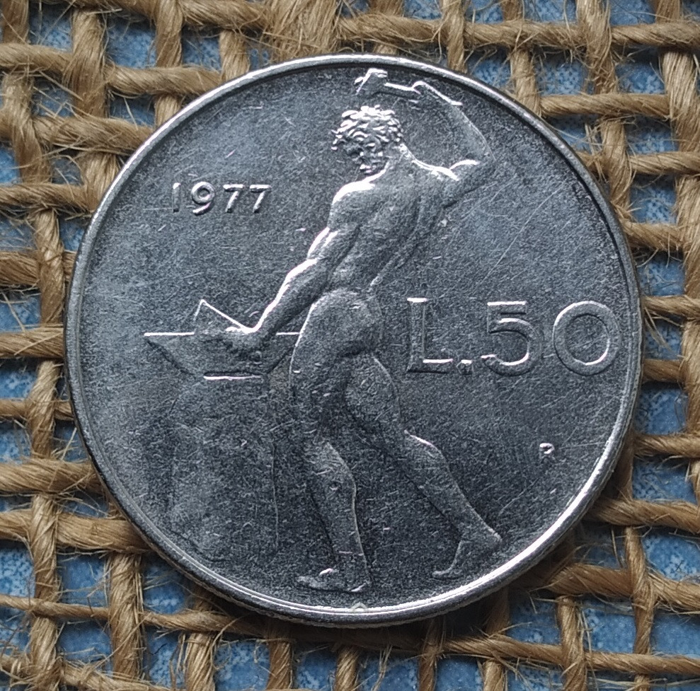 50 лiр 1977 року. Iталiя, фото 1