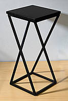 Барний табурет лофт 65 см Вектор чорний/чорний