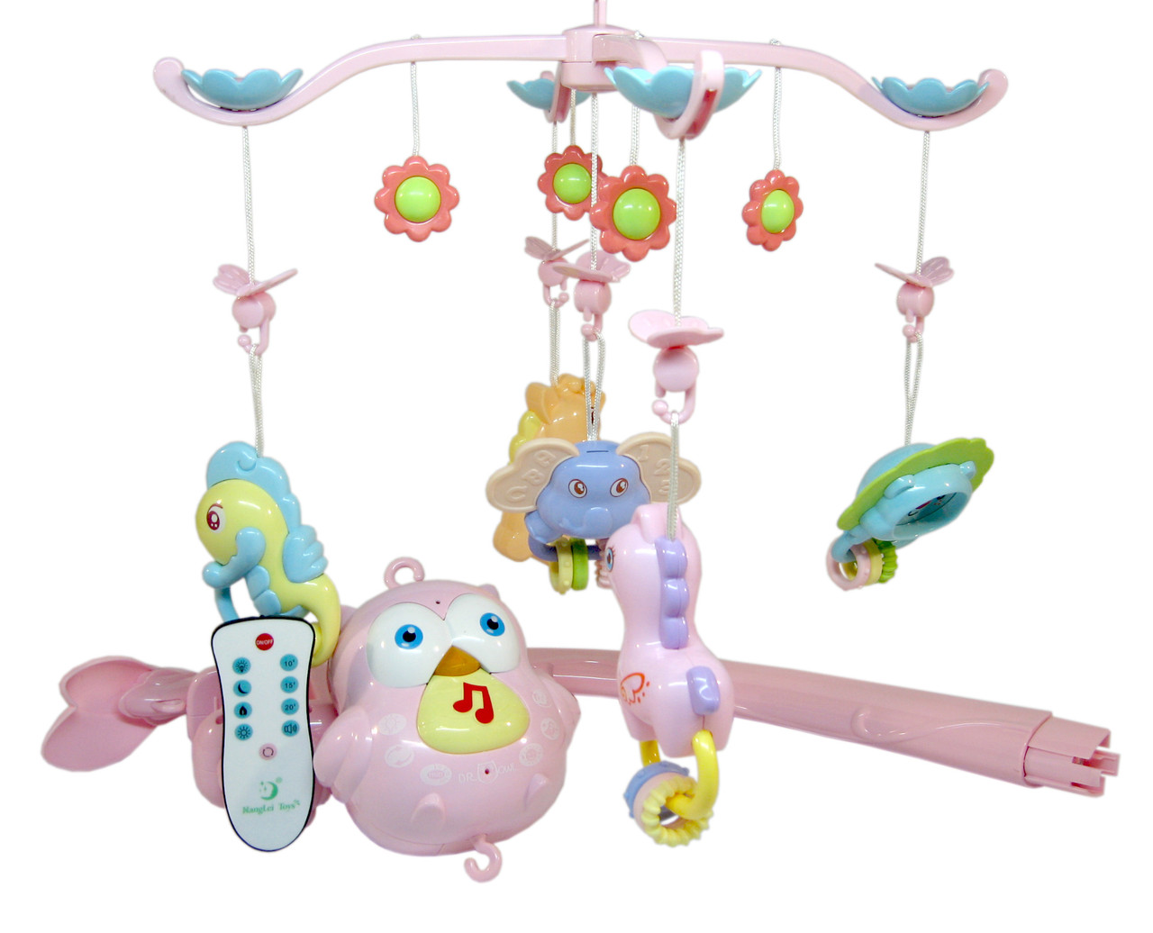 Мобіль (карусель) на ліжечко 2018-82 з пультом, таймером, проекцією зоряного неба, звуками природи, фото 1