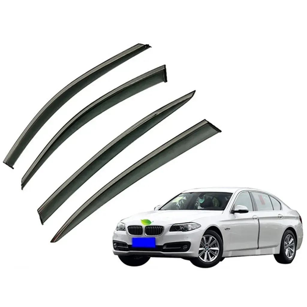 Дефлекторы окон HAWK на BMW 5 Series F10 2010-2016 Ветровики с хром полоскою Хавк на БМВ 5 Ф10, фото 1