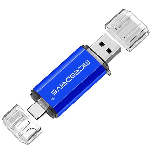 USB флешка 128 GB Microdrive USB + Type-C Колір Синій, фото 1
