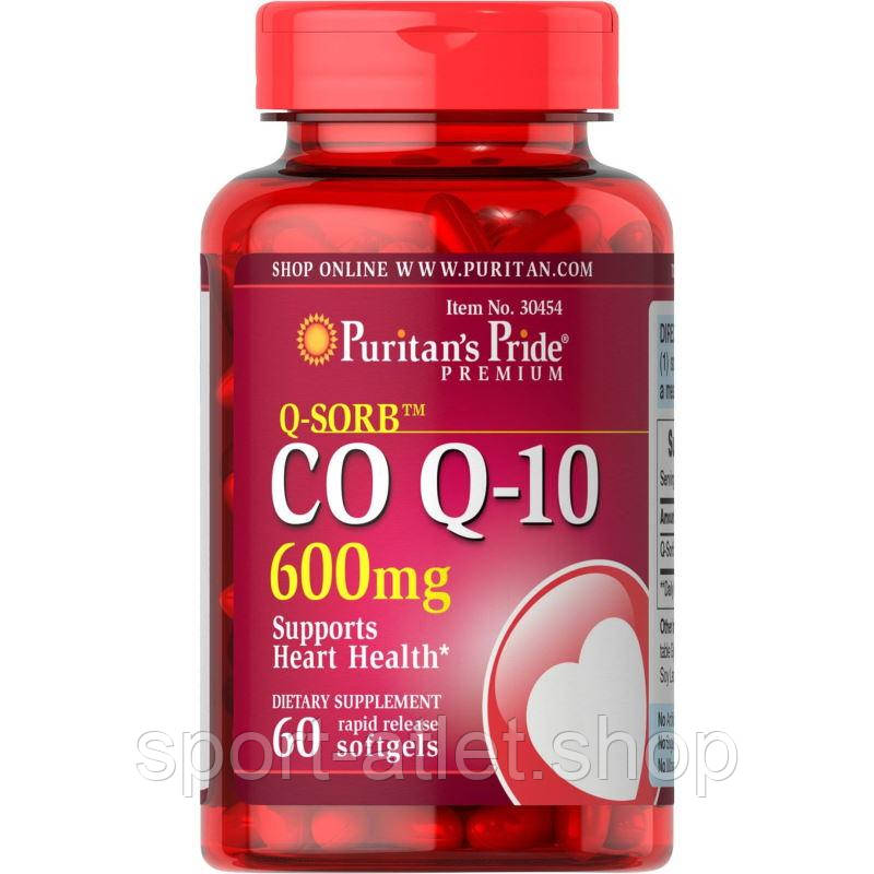 Натуральна добавка Puritan's Pride CO Q10 600 mg, 60 капсул, фото 1