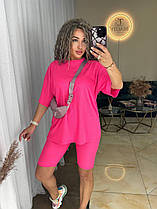 Жіночий комплект футболка та лосини, колір малина, 46р (М46)