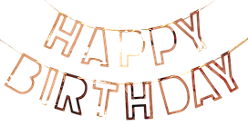 Гірлянда паперова "Happy Birthday" рожеве золото