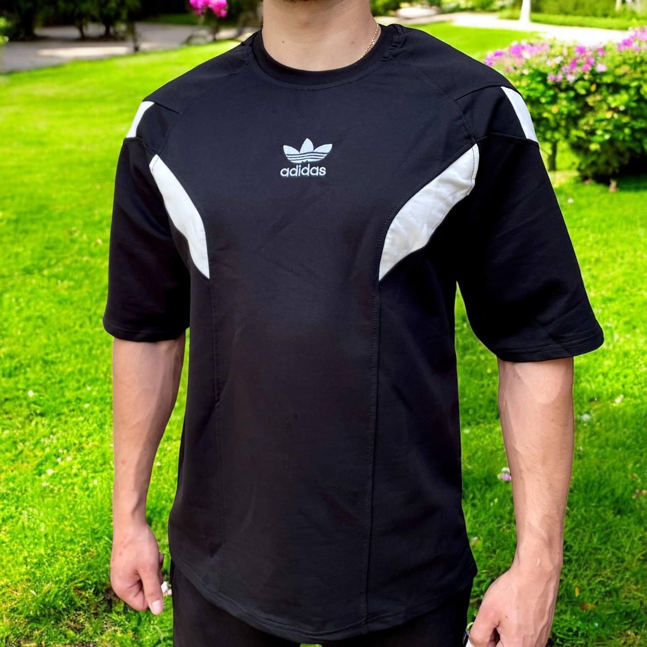 Молодіжна стильна футболка Adidas, літня чоловіча футболка Адідас, фото 1