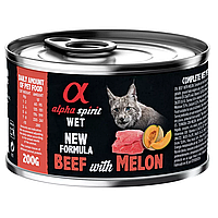 Alpha Spirit Beef with Melon Повнораціонний вологий корм з яловичиною та динею для дорослих котів - 200 г