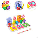 Дерев'яна логічна гра (піраміда, риболовля, вкладки) арт. C 73332, фото 4