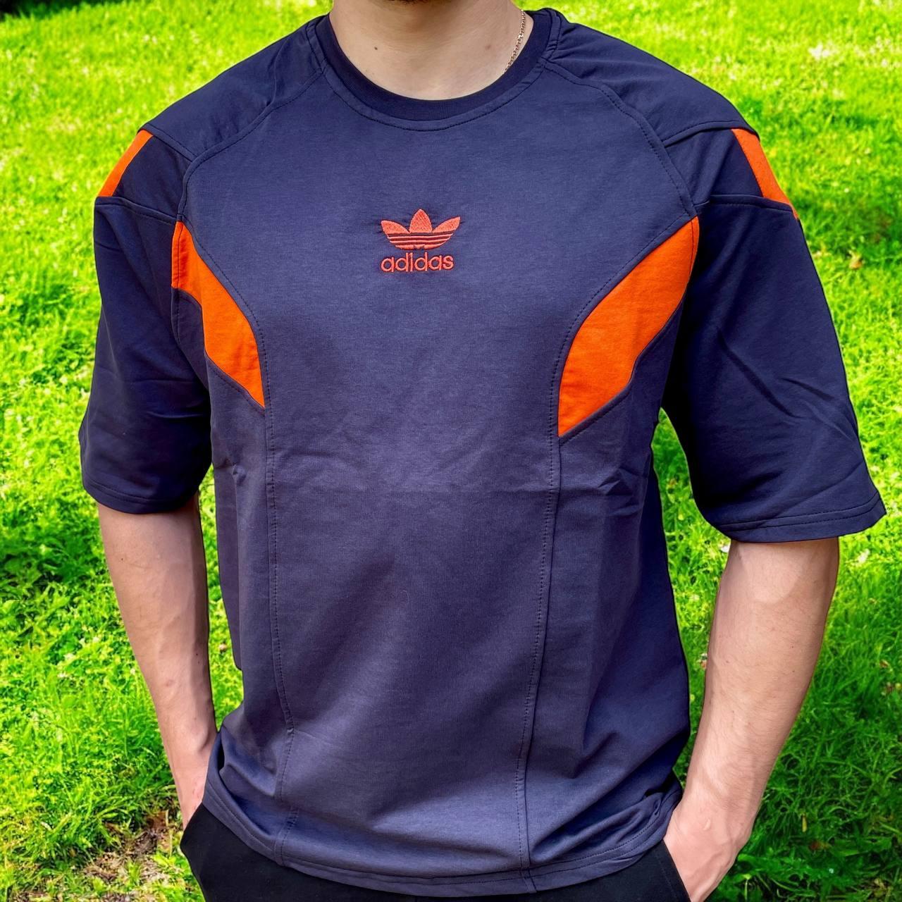Футболка чоловіча Adidas спортивна чорна повсякденна, літня футболка Адідас, фото 1