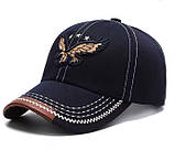 Темно-синя кепка бейсболка з нашивкою «Орел», фото 4
