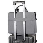 Сумка для ноутбука сіра 15.6" на ремені через плече та кишенею захисна містка сумка під ноутбук 15-16 дюймів, фото 4