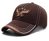 Коричнева кепка бейсболка з нашивкою «Орел», фото 3