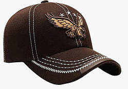 Коричнева кепка бейсболка з нашивкою «Орел»