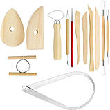 РќР°Р±РѕСЂ РёРЅСЃС‚СЂСѓРјРµРЅС‚РѕРІ РґР»СЏ Р»РµРїРєРё РёР· РїРѕР»РёРјРµСЂРЅРѕР№ РіР»РёРЅС‹, 13С€С‚, РґРµСЂРµРІРѕ, фото 2