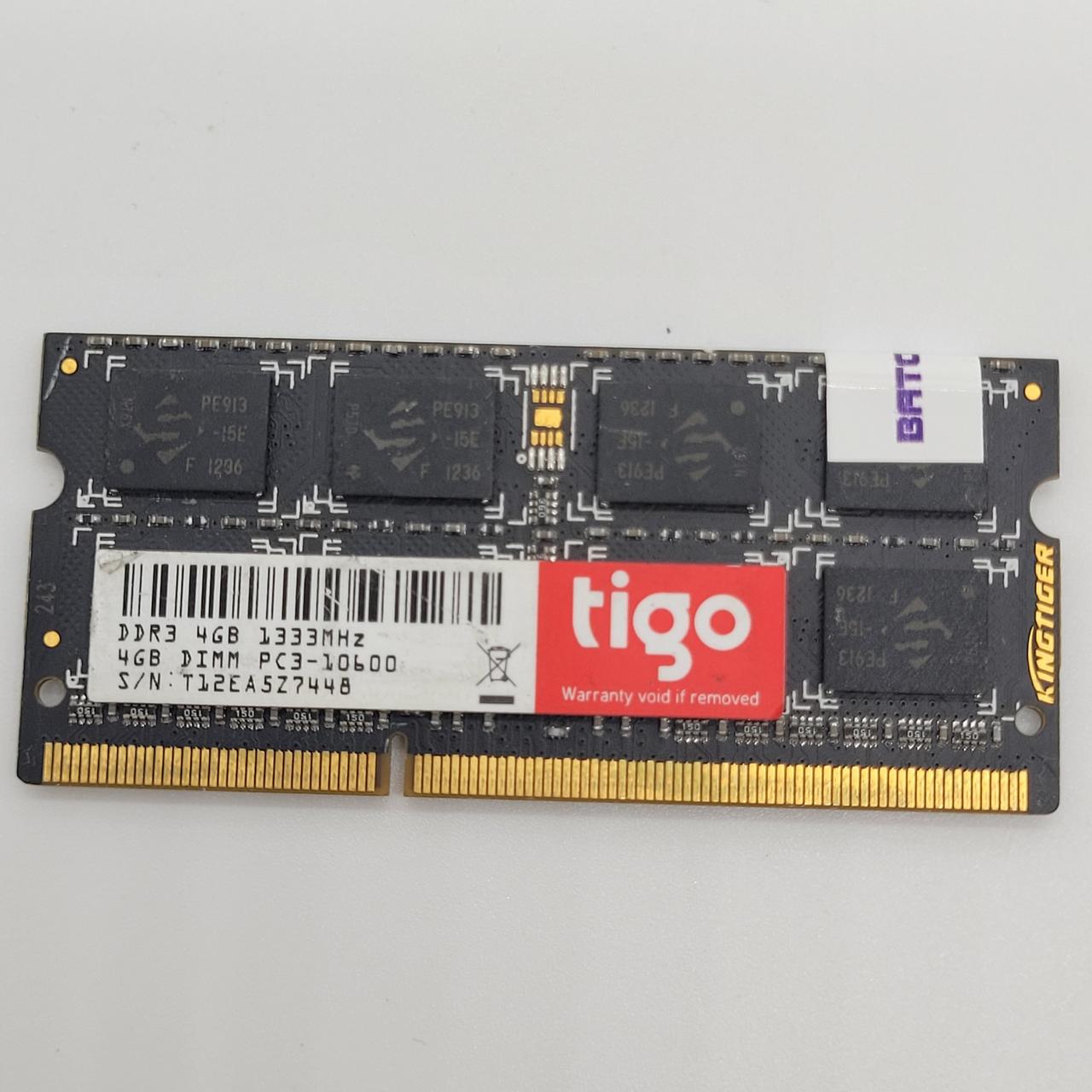 Оперативна пам'ять ноутбука Tigo SODIMM DDR3 4Gb 1333MHz PC3-10600s 2R8 CL9 Б/В