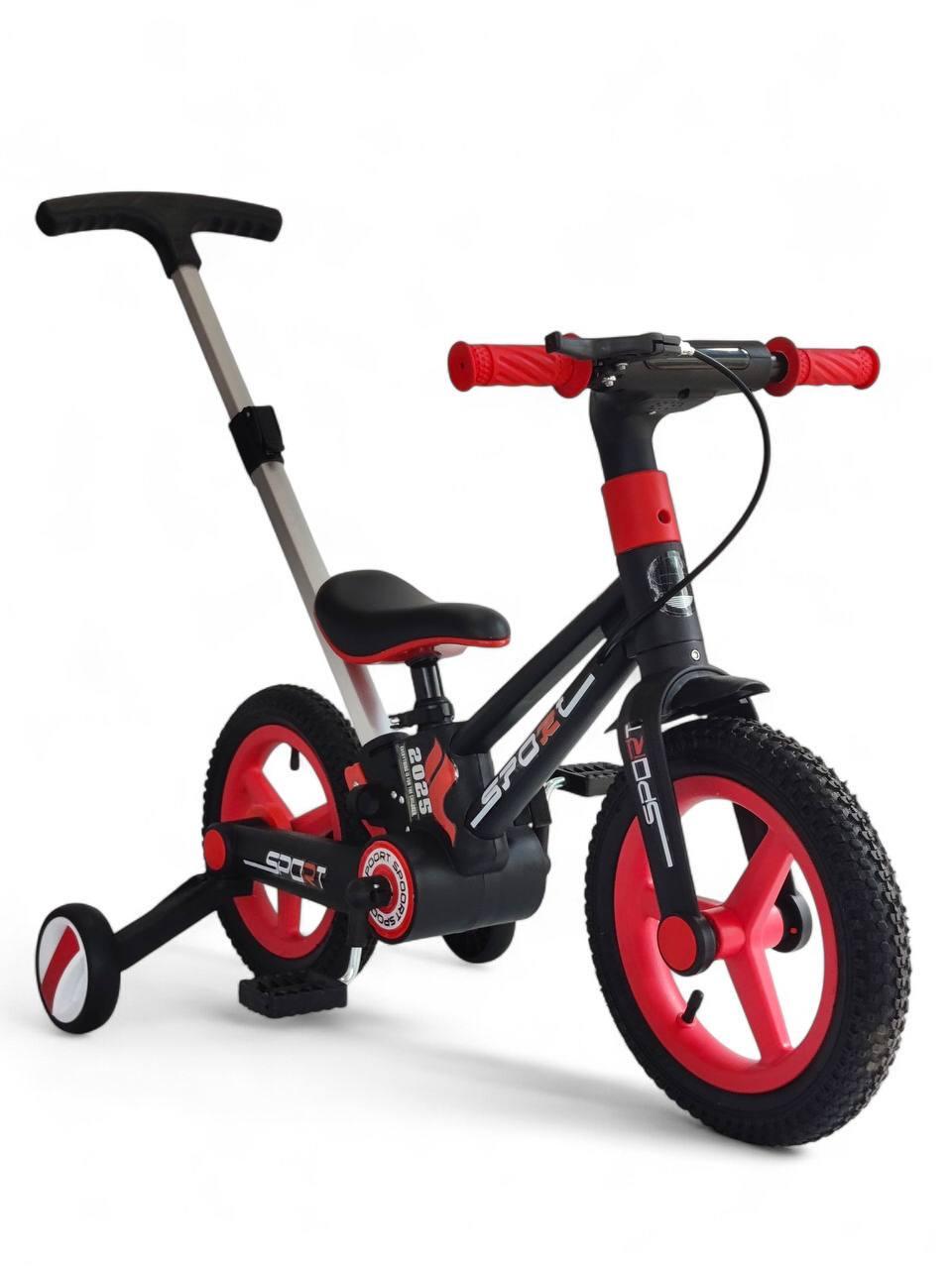 Дитячий велосипед-беговел 3-в-1 Sport 2025 з ручкою для батьків, педалями та підсвічуванням, фото 1