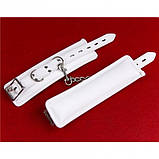 Шкіряні кайдани білі для БДСМ-ігор Кайф, фото 2