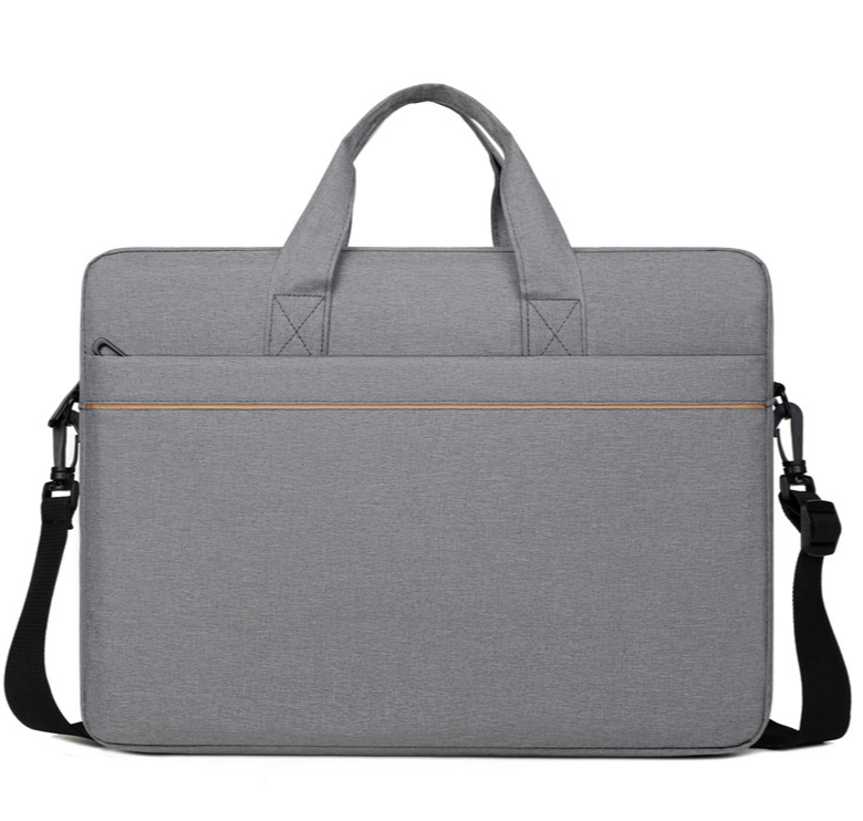 Сумка для ноутбука сіра 15.6" на ремені через плече та кишенею захисна містка сумка під ноутбук 15-16 дюймів, фото 1