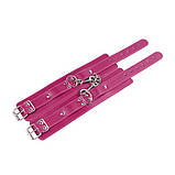 Рожеві кайдани для фіксації рук шкіряні Кайф, фото 3