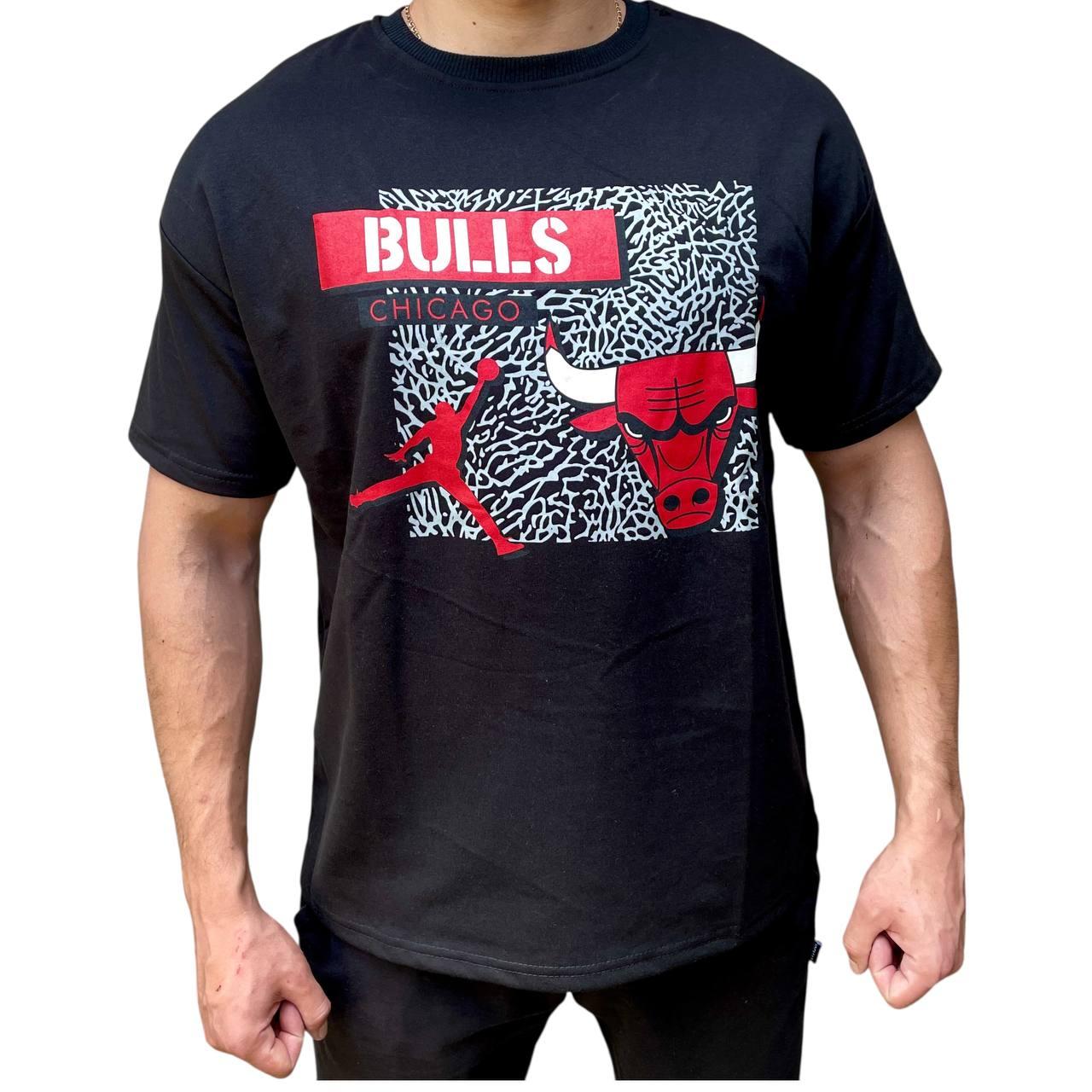 Футболка Chicago Bulls молодіжна на літо, чоловіча футболка Чікаго з принтом, фото 1