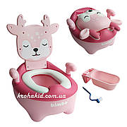 Горщик дитячий з м'яким сидінням Bimbo Спинка Знімний резервуар Дитячий унітаз («Оленя»)