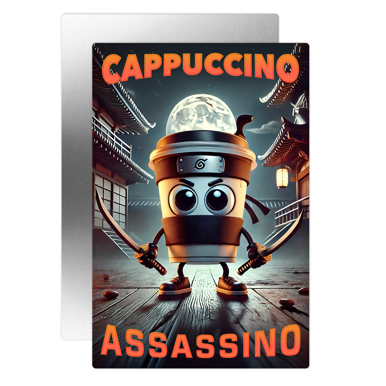 Металевий постер Cappuccino Assassino/ Капучино асасіно 20×30 см – глянсове покриття
