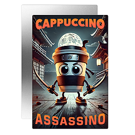 Металевий постер Cappuccino Assassino/ Капучино асасіно 20×30 см – глянсове покриття