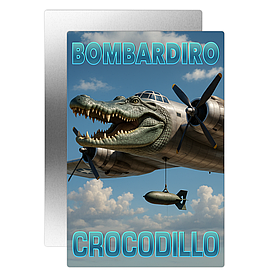 Металевий постер Bombardiro crocodilo/Бомбардіро крокодило 20×30 см – глянсове покриття