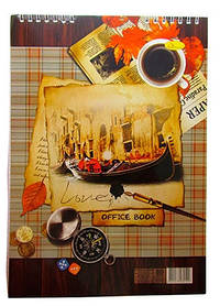 Блокнот А4 80арк лак спіраль зверху Б-Л4-80