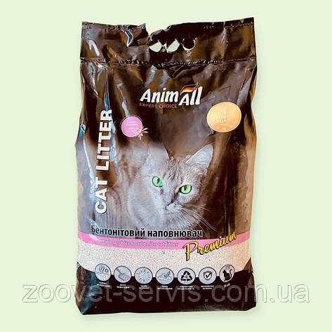 Бентонітовий наповнювач для котів AnimAll Baby Powder 10 л, білий, аромат дитячої присипки, швидко грудкується, фото 1