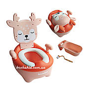 Горщик дитячий з м'яким сидінням Bimbo Спинка Знімний резервуар Дитячий унітаз («Оленя»)