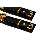 Окови БДСМ з італійської шкіри чорного кольору та золотистої фурнітури Upko Ankle Cuffs Кайф, фото 3