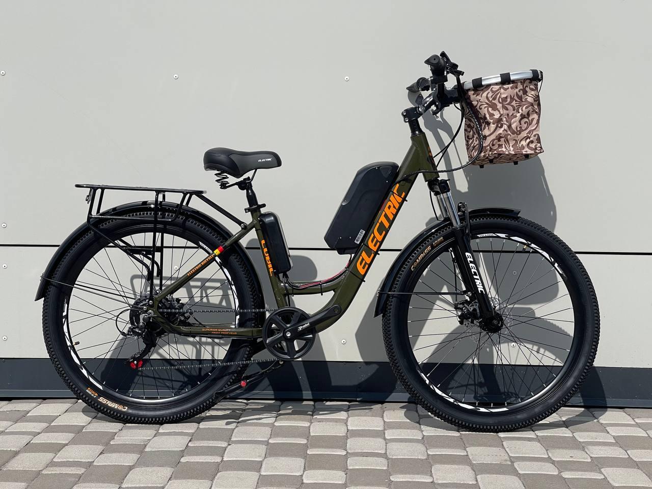 Електровелосипед Electric Cubic 26" 350W 7.8Ah Алюмінієвий Хакі, фото 1