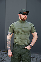 Тактическая боевая рубашка убакс олива короткий рукав для военных потоотводящая с липучками под шевроны Ubacs