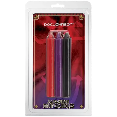 БДСМ свічки низькотемпературні різнокольорові Doc Johnson Japanese Drip Candles-3 Pack Multi-Colored Talla