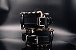 Наручники преміум класу БДСМ із натуральної шкіри чорно леопардового кольору Scappa Кайф, фото 3