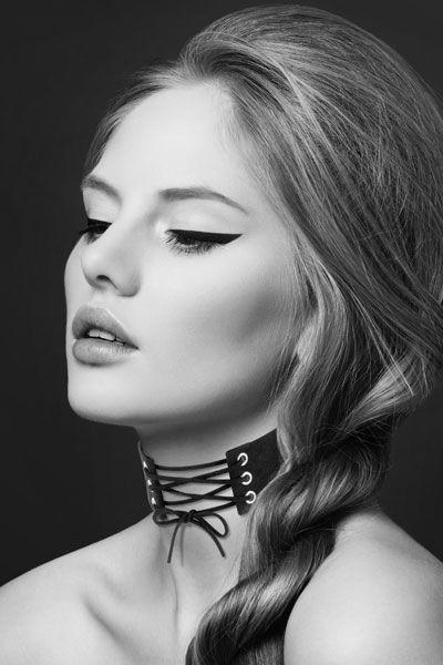 Чокер БДСМ зі шнурівкою з регульованим розміром Bijoux Pour Toi-LACET Talla, фото 1