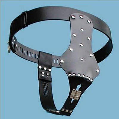 Жіночий пояс вірності з екошкіри чорний для БДСМ Talla