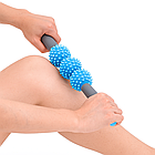 Масажер для ніг шиї спини антицелюлітний, кульки 3 шт, Блакитний / Масажер антицелюлітний / Масажер для тіла, фото 2