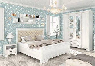 Спальня Ірис 4д М'яка Білий андерсен Пайп Меблі Сервіс з шафою 4д