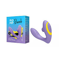 Вібратор для пар Вагінальний для точки G для клітора з функцією всмоктування та для члена силіконовий фіолетовий з пультом